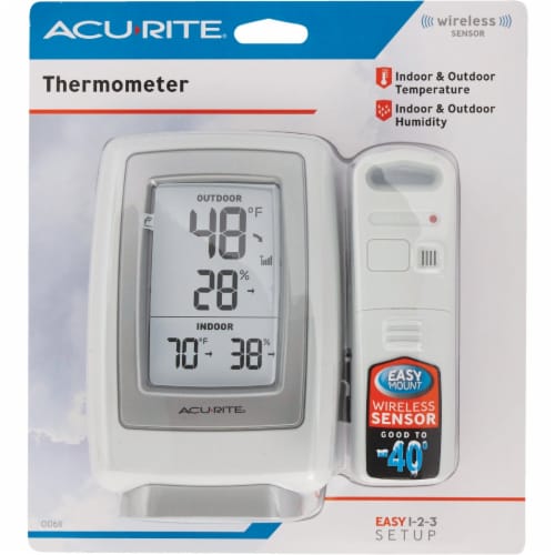 Acurite Digital Thermometer,4-13/16 H,3-1/2 W 00611A4 Perspective: back