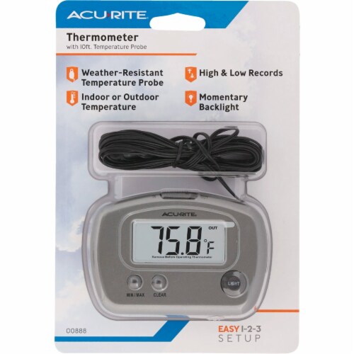 Acurite 2-3/4 W x 3-1/8 H Plastic Digital Indoor & Outdoor