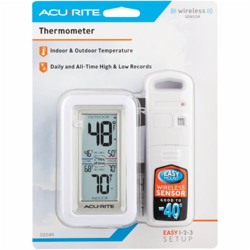 Acurite 2-3/4 W x 3-1/8 H Plastic Digital Indoor & Outdoor