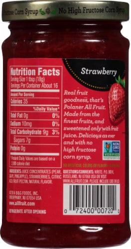Polaner® All Fruit® Strawberry Fruit Spread Perspective: back