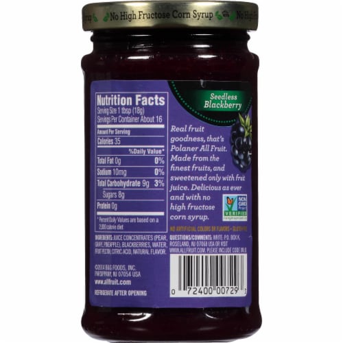 Polaner® All Fruit® Blackberry Fruit Spread Perspective: back