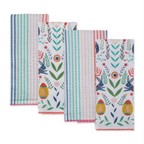 Design Imports CAMZ11704 Easter Garden Embellished Dishtowel - Set of 4 Perspective: back