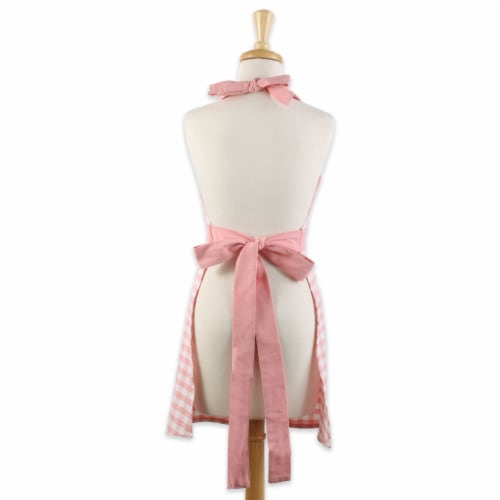 Design Imports CAMZ11740 Pink & White Gingham Apron Perspective: back
