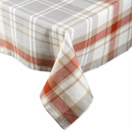 Dii Thanksgiving Cozy Picnic, Plaid Tablecloth 60X84" Perspective: back