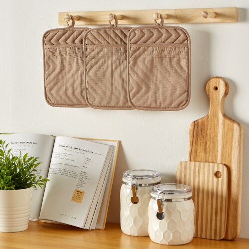 DII Stone Quilted Potholder Set/3 Perspective: back