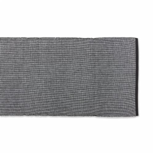 Dii Black & White 2-Tone Ribbed Table Runner Perspective: back