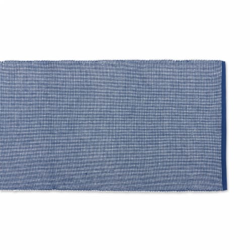 Dii Navy & White 2-Tone Ribbed Table Runner Perspective: back