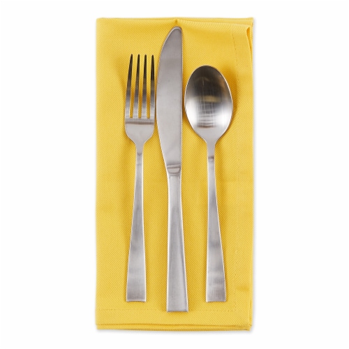 Design Imports CAMZ12283 DII Solid Mello Napkin, Yellow - Set of 6 Perspective: back