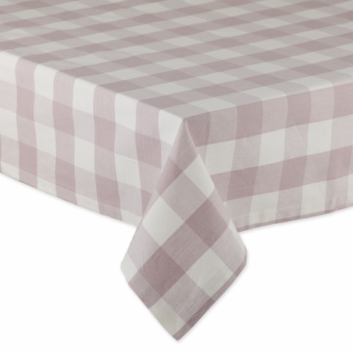 Design Imports CAMZ12398 52 x 52 in. Dusty Lilac Buffalo Check Tablecloth Perspective: back