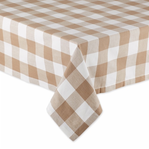 Design Imports CAMZ12418 60 x 84 in. Stone Buffalo Check Tablecloth Perspective: back