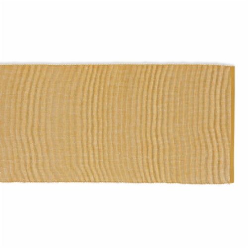 Dii Honey Gold & White 2-Tone Ribbed Table Runner Perspective: back
