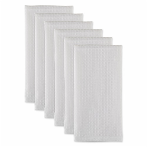 Design Imports CAMZ12441 White Recycled Cotton Waffle Dishtowel Set - Set of 6 Perspective: back
