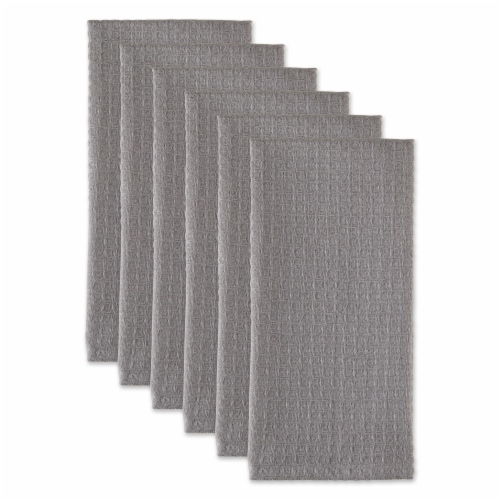Design Imports CAMZ12442 Gray Recycled Cotton Waffle Dishtowel Set - Set of 6 Perspective: back