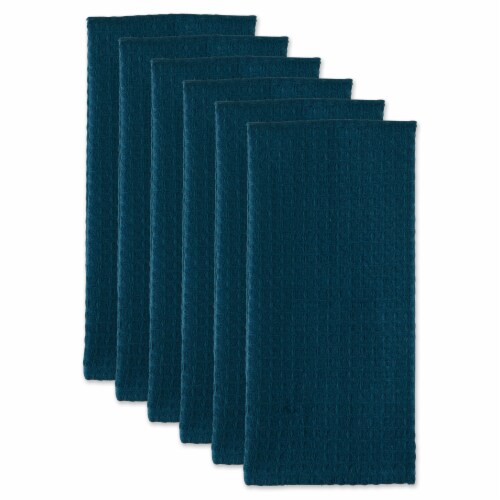 Design Imports CAMZ12446 Teal Green Recycled Cotton Waffle Dishtowel Set - Set of 6 Perspective: back