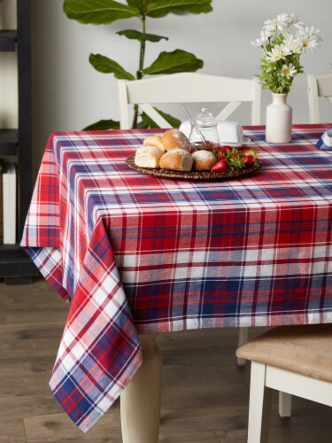 Dii Americana Plaid Tablecloth Perspective: back