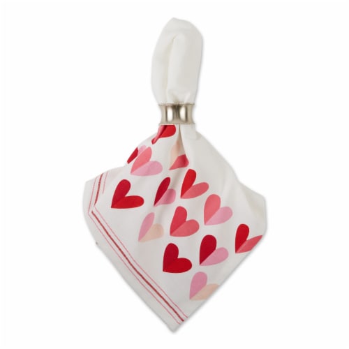 Dii Two Hearts Print Napkin (Set Of 6) Perspective: back