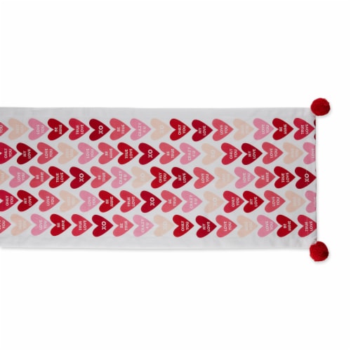 Dii Conversation Hearts Print Table Runner Perspective: back