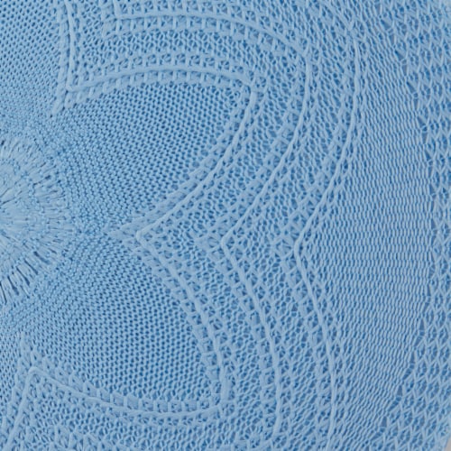 DII Light Blue Floral Woven Round Placemat (Set of 6) Perspective: back