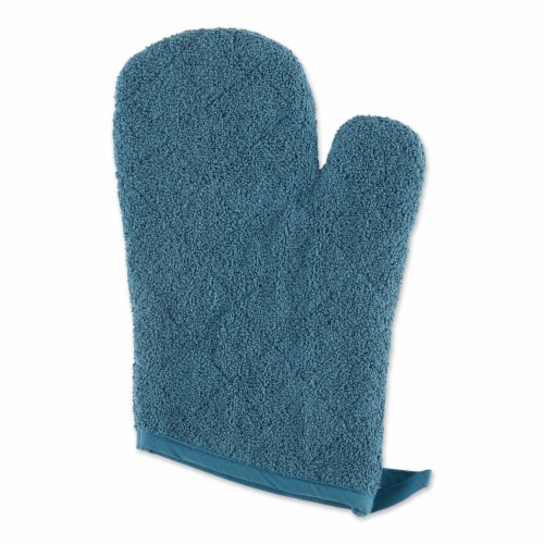 Storm Blue Terry Oven Mitt Set/2 Perspective: back