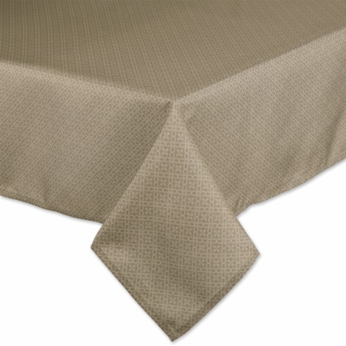Dii Stone Tonal Lattice Print Outdoor Tablecloth Perspective: back