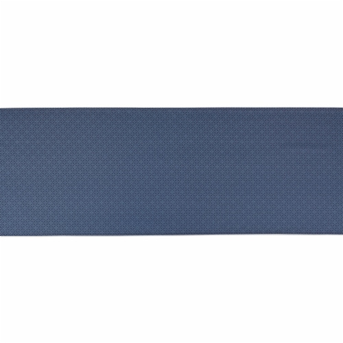 Dii French Blue Tonal Lattice Print Outdoor Table Runner Perspective: back