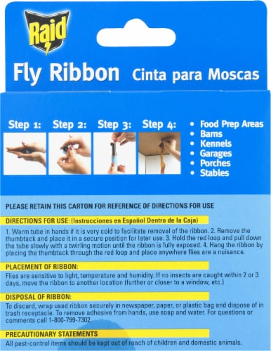 Raid® Fly & Bug Catcher Ribbon Tape Traps Perspective: back
