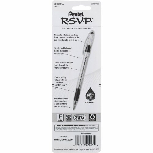 Pentel R.S.V.P. Fine Ballpoint Pens, 2 Ct Perspective: back
