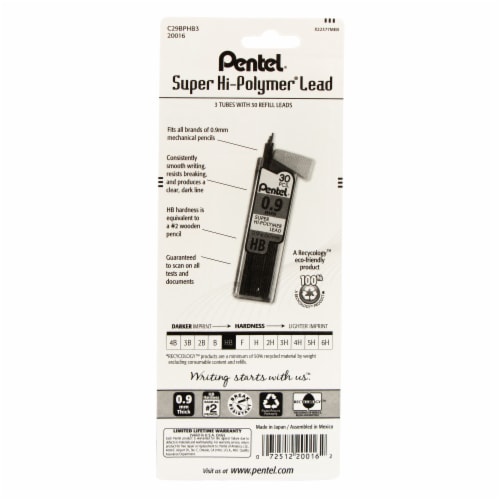 Pentel® Super Hi-Polymer Lead Refills Perspective: back