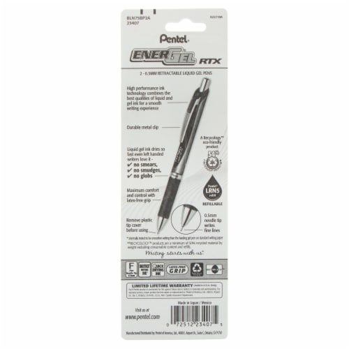 Pentel® Fine Gel Roller - Black Perspective: back