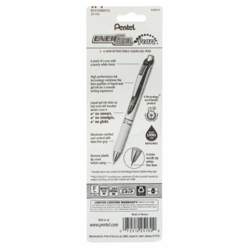 Pentel EnerGel Pearl Deluxe Liquid Gel Pens - Blue Perspective: back
