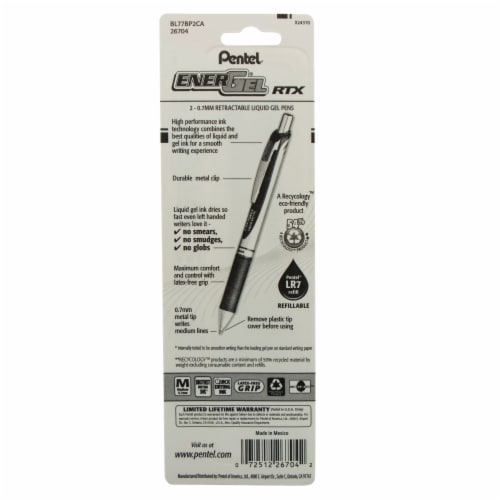 Pentel EnerGel RTX Liquid Gel Pens - Navy Blue Perspective: back