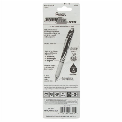 Pentel EnerGel RTX Stars & Stripes Liquid Gel Pens - Black Perspective: back