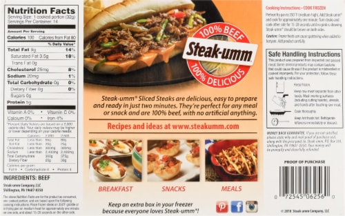 Steak-Umm® All Beef Sliced Sandwich Steaks Perspective: back