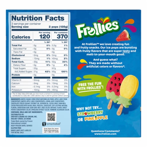 Frollies™ Watermelon Fruity Ice Pops Perspective: back