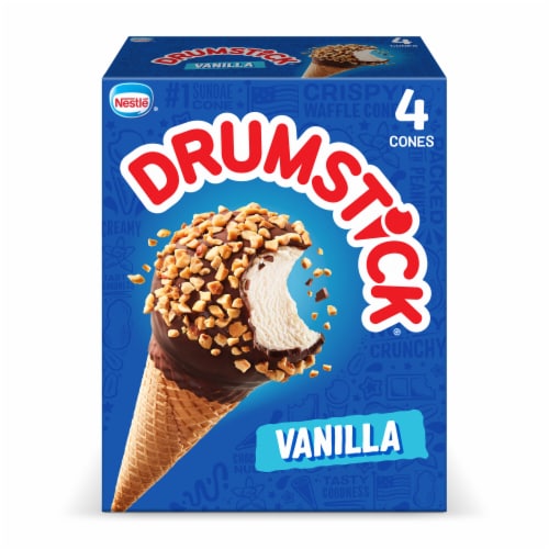 Drumstick Vanilla Frozen Dairy Dessert Cones Perspective: back
