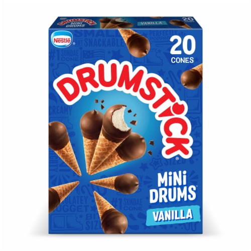 Drumstick Mini Drums Vanilla Frozen Dairy Dessert Cones Perspective: back