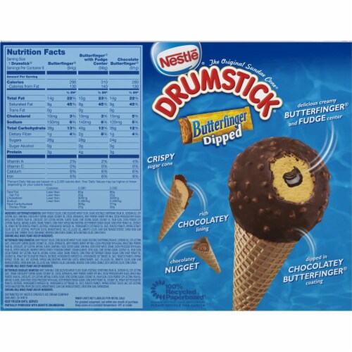 Drumstick Butterfinger Dipped Sundae Cones Variety Pack Perspective: back