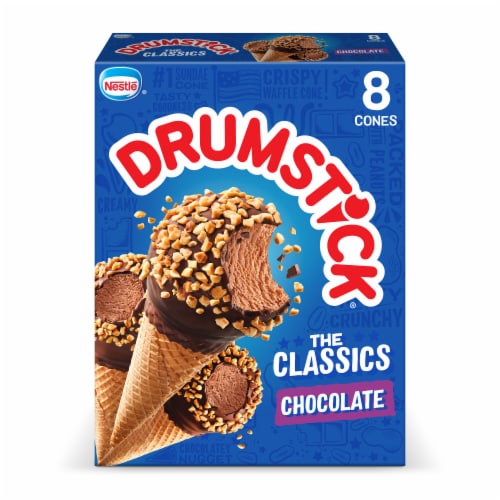 Nestle Drumstick Chocolate Frozen Dairy Dessert Cones Perspective: back