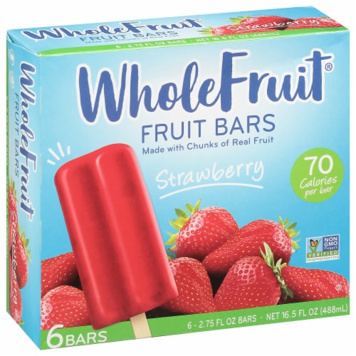 Whole Fruit Strawberry Fruit Bars 6 - 2.75 fl oz Bars Perspective: back