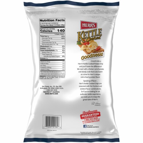 Herr's Original Kettle Cooked Potato Chips Perspective: back