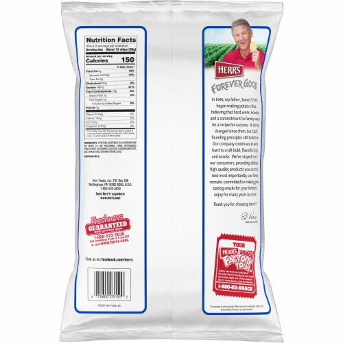 Herr's Salt & Vinegar Potato Chips Perspective: back