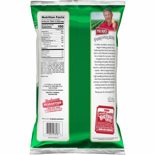 Herr's® Sour Cream & Onion Potato Chips Perspective: back