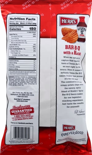 Herr's® Stubb's® Spicy Bar-B-Q Chips Perspective: back