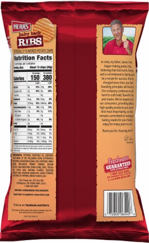 Herr's® Baby Back Ribs Potato Chips Perspective: back