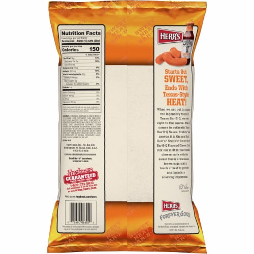 Herr's® Stubb's® Sweet Heat Bar-B-Q Flavored Cheese Curls Perspective: back