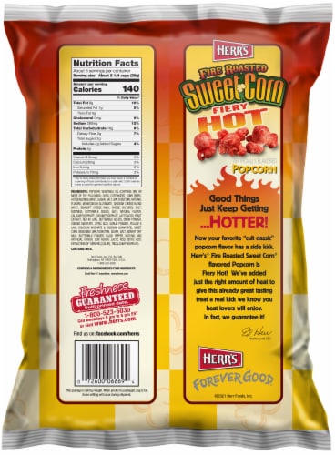 Herr's® Fire Roasted Sweet Corn Fiery Hot Popcorn Perspective: back