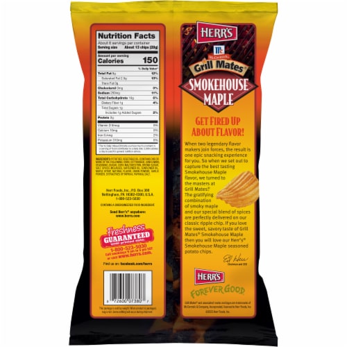 Herr's® McCormick® Grill Mates® Smokehouse Maple Potato Chips Perspective: back