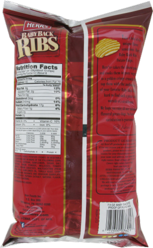 Herr's Baby Back Ribs Potato Chips Perspective: back