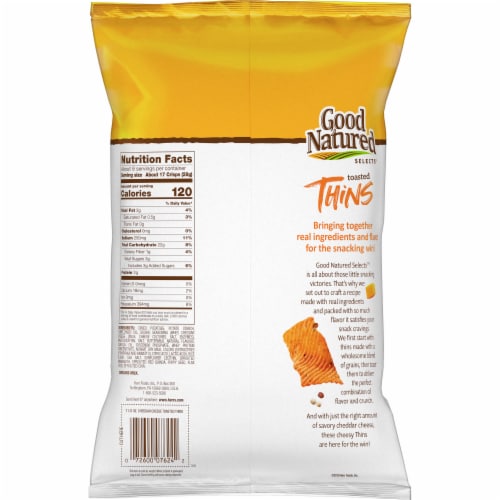 Good Natured Selects™ Cheddar Cheese Toasted Thins Chips Perspective: back