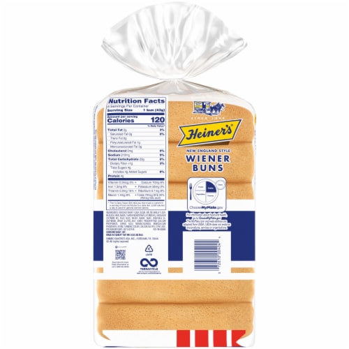 Heiner's® New England Split-Top White Hot Dog Buns Perspective: back